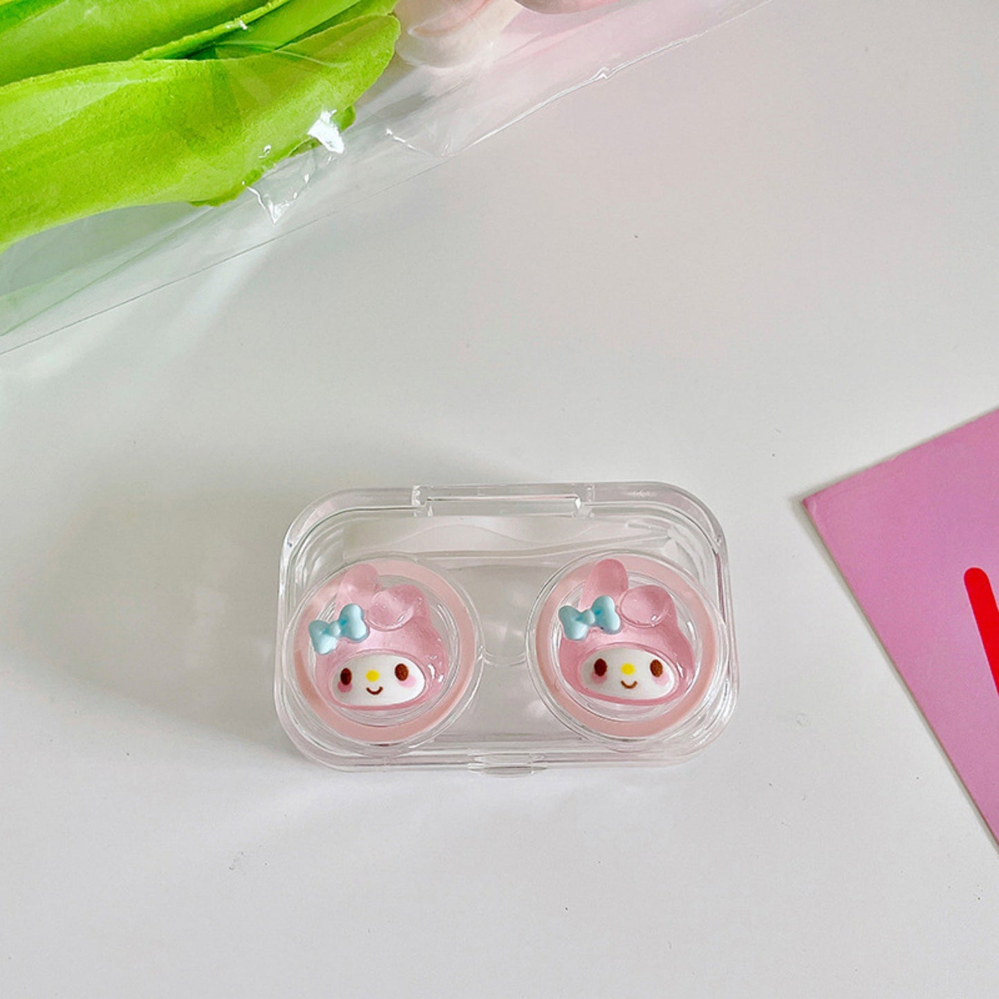 My Melody Mini Clear Lenses Case with Pink Lids