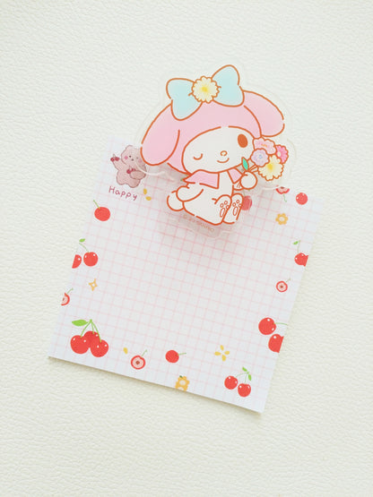 Sanrio Floral Acrylic Paper Clip/Journal Clip