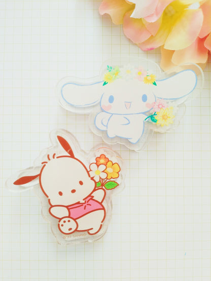 Sanrio Floral Acrylic Paper Clip/Journal Clip