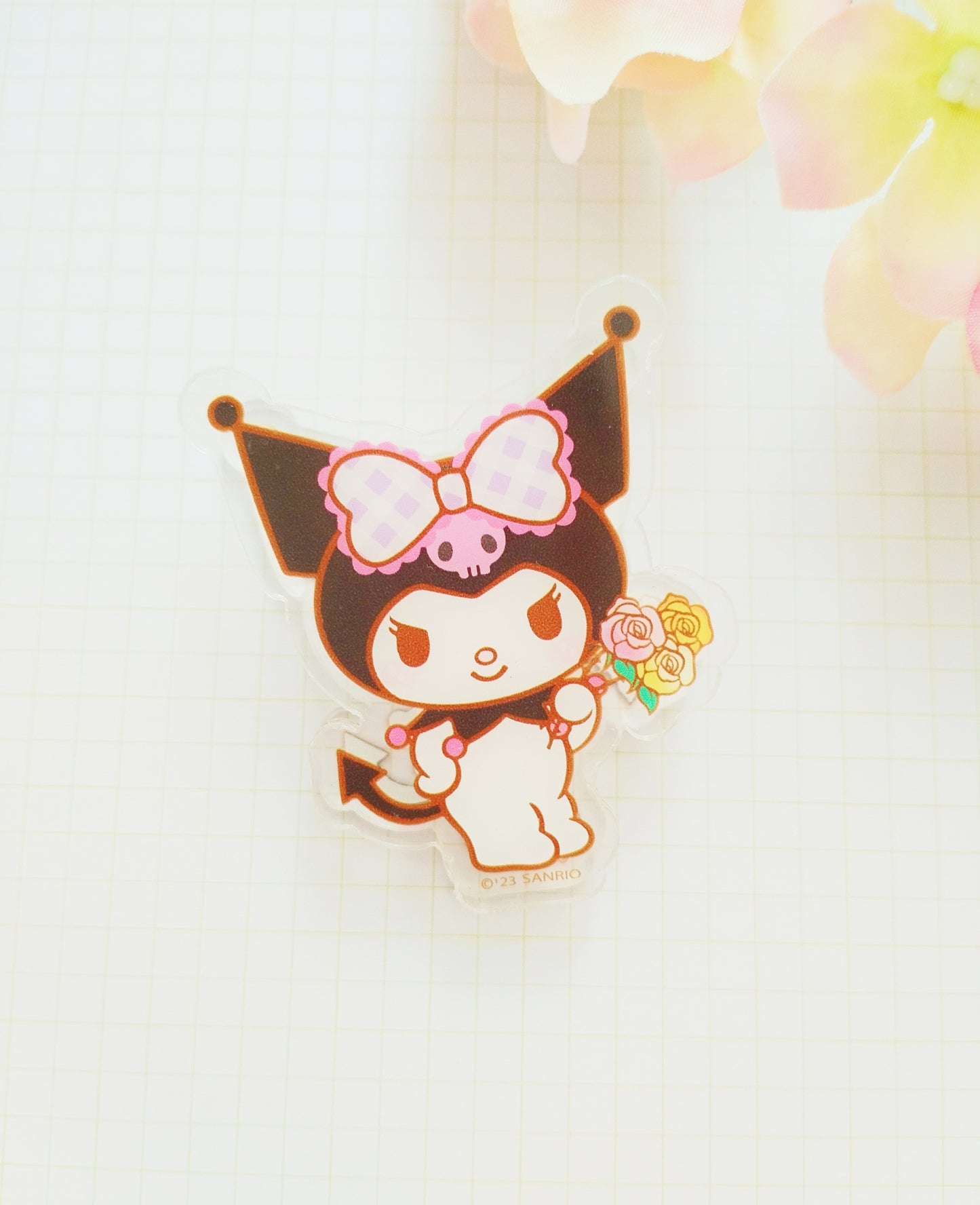 Sanrio Floral Acrylic Paper Clip/Journal Clip