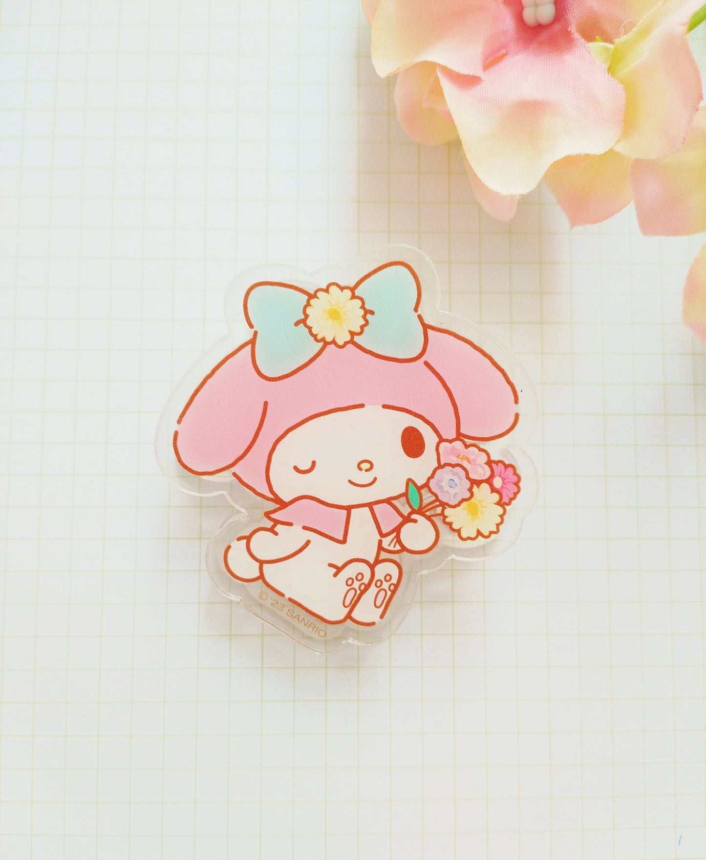 Sanrio Floral Acrylic Paper Clip/Journal Clip