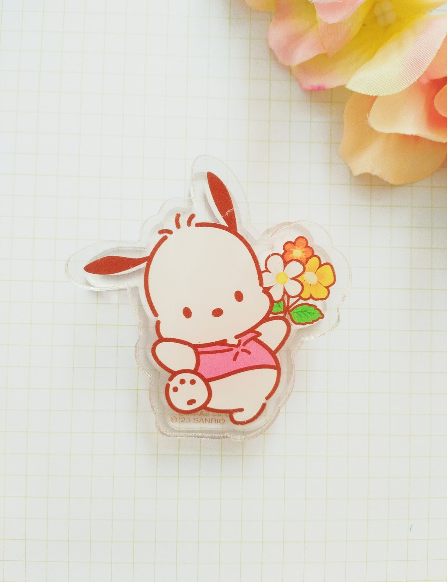 Sanrio Floral Acrylic Paper Clip/Journal Clip