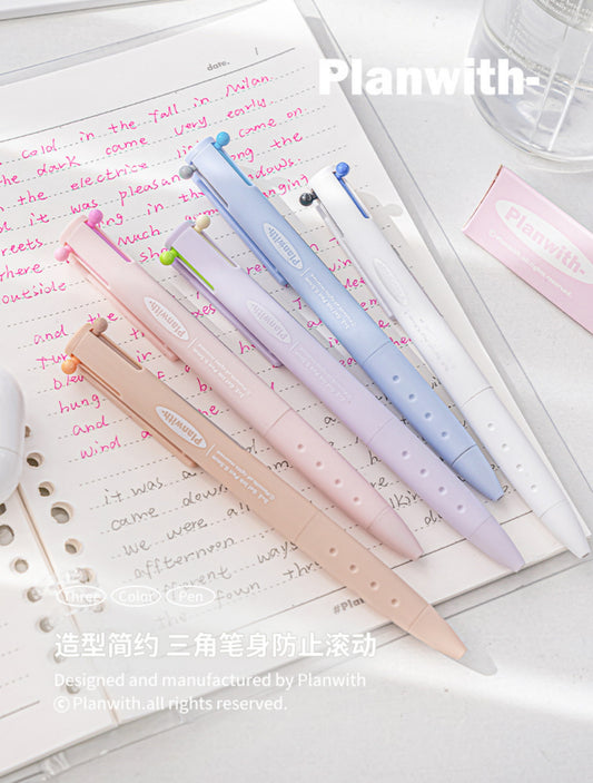Five different Pastel Color Pen Body Multicolor Gel Ink Pen on the Notebook