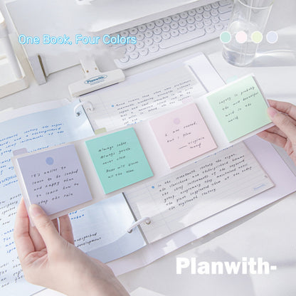 a person holding a Rosy Posy foldable Post it Notes with four pastel color