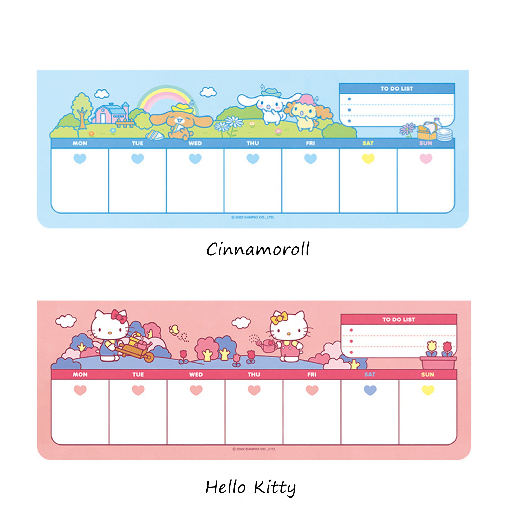 Cinnamoroll Hello Kitty Design 7 Day Layout To do list