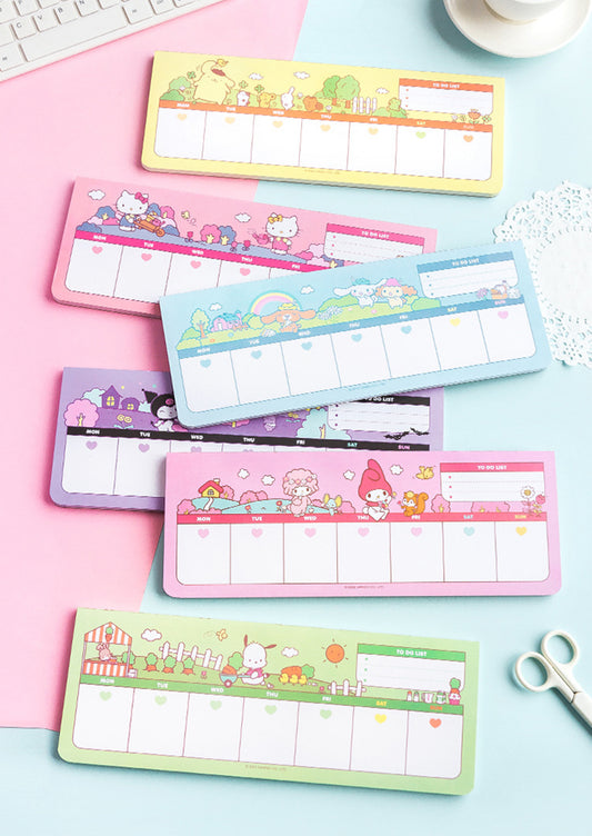 Sanrio Weekly Planner Pad Tear Off 6 Designs 7 Day Layout