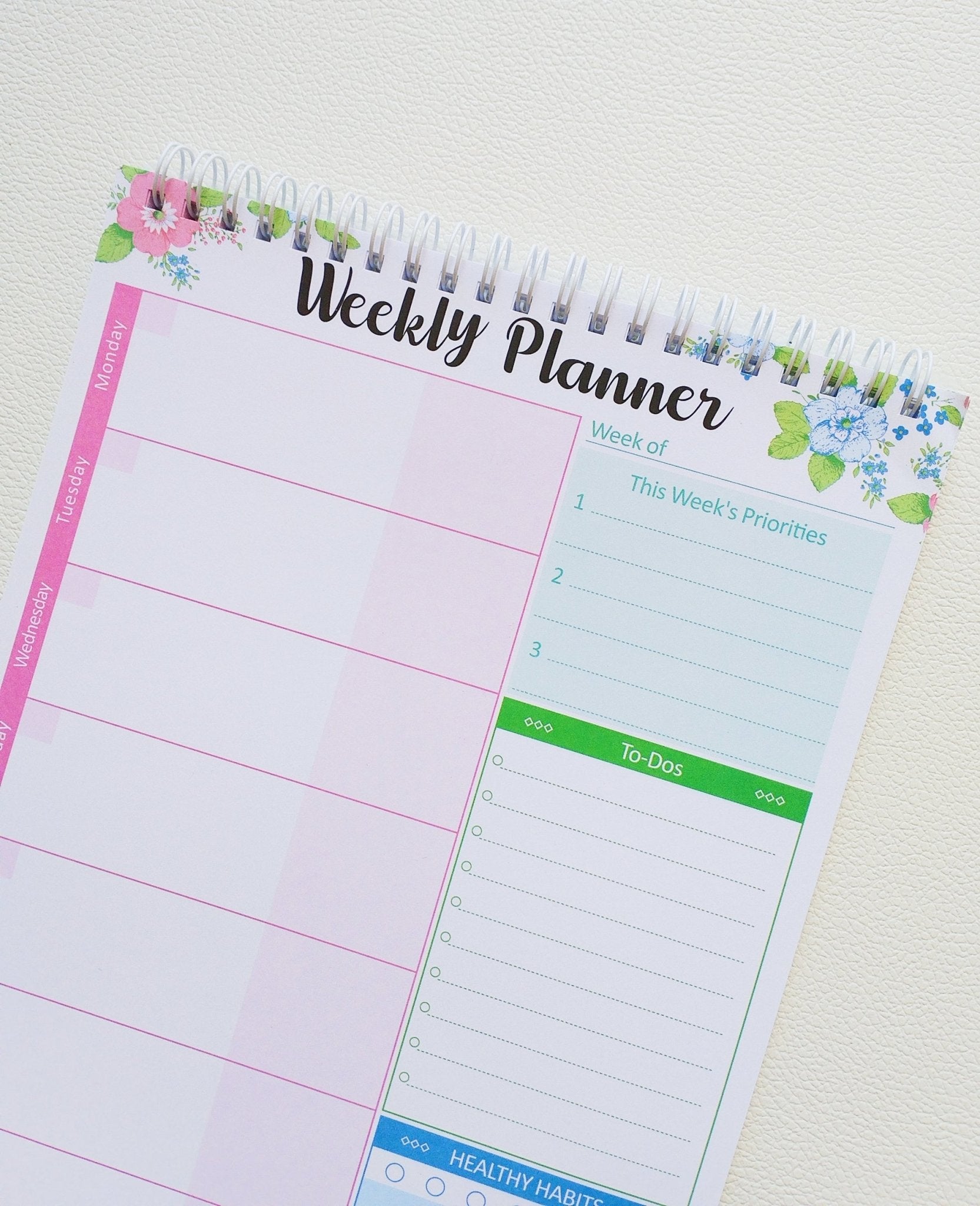 B5 Floral Weekly schedule planner with to do list